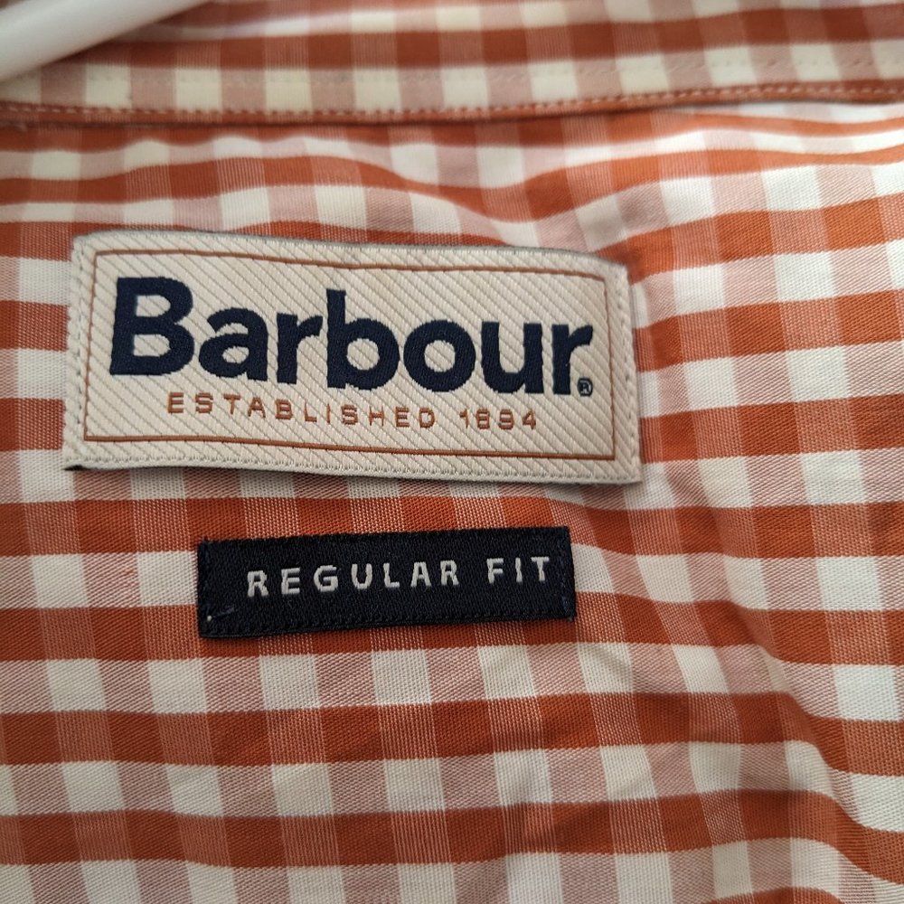 Barbour button down shirt Orange/White